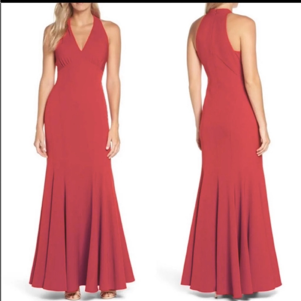 Vince Camuto Red Halter Prom Dress